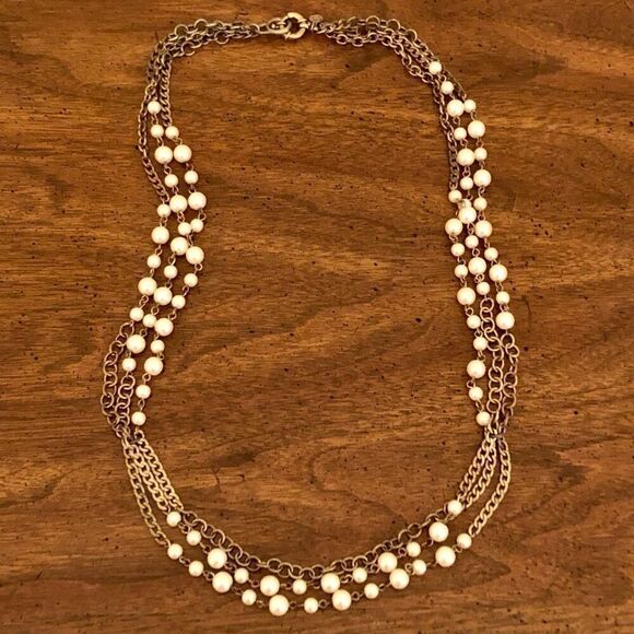 J.Crew | Faux Pearl Layer Necklace | 30” Length - Picture 1 of 4